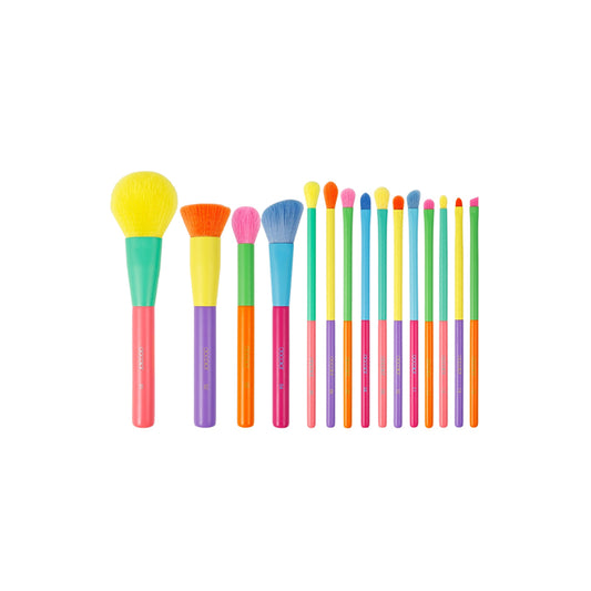 15pcs Colorful Makeup Brushes - Glow Formula