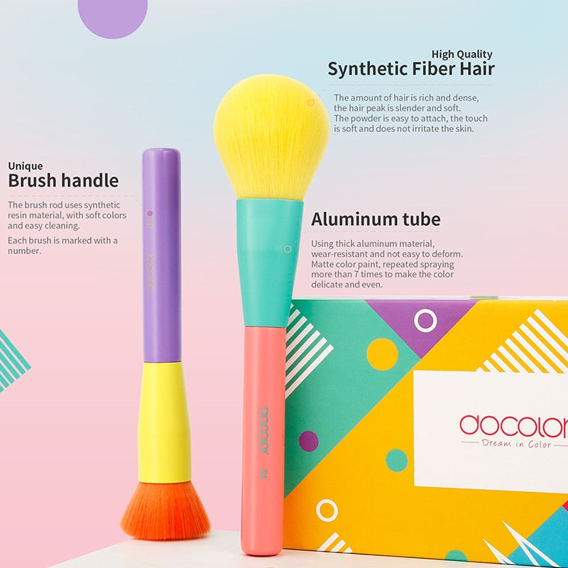 15pcs Colorful Makeup Brushes - Glow Formula