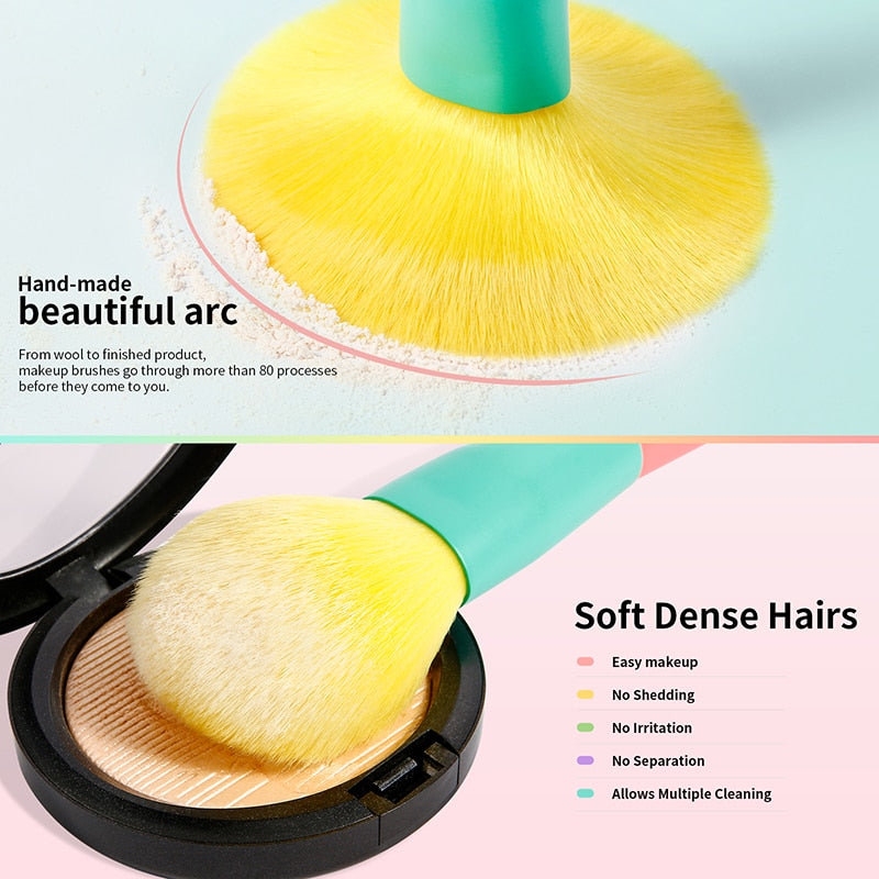 15pcs Colorful Makeup Brushes - Glow Formula