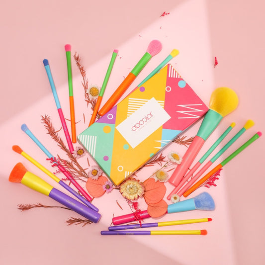 15pcs Colorful Makeup Brushes - Glow Formula