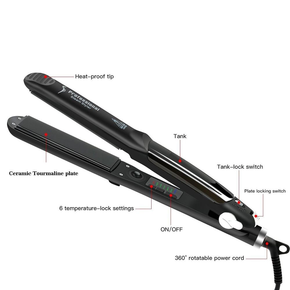 Professional Steam Hair Straightener - Glow Formula