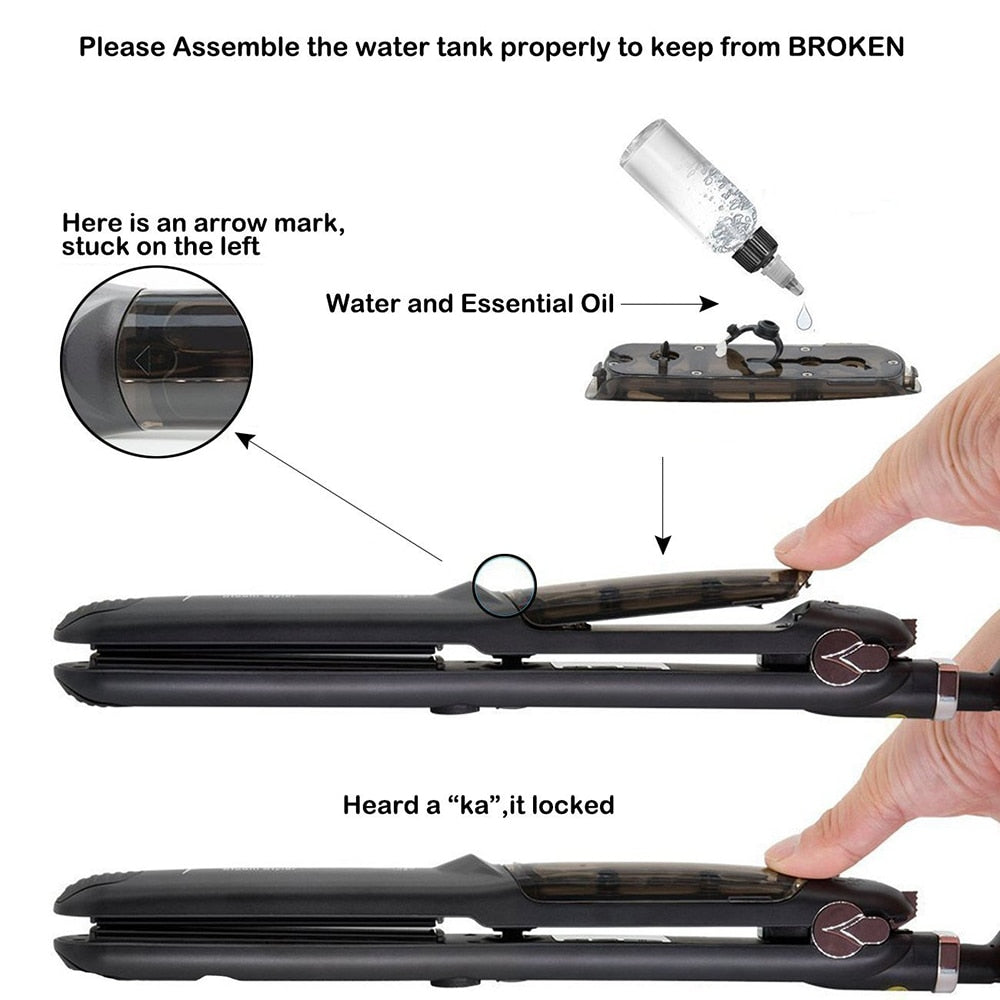 Professional Steam Hair Straightener - Glow Formula