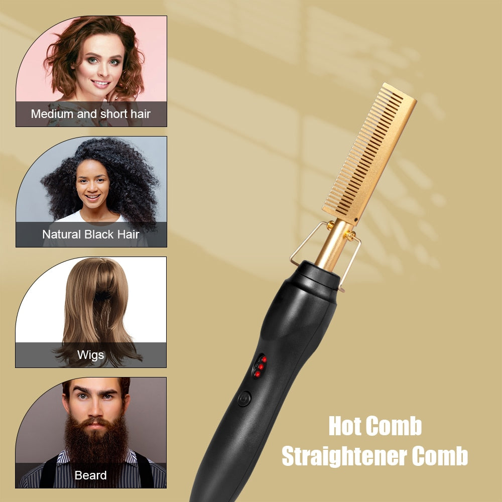 3 In 1 Electric Hot Comb - Glow Formula