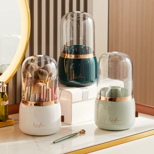 360° Rotating Portable Makeup Brush Storage Box