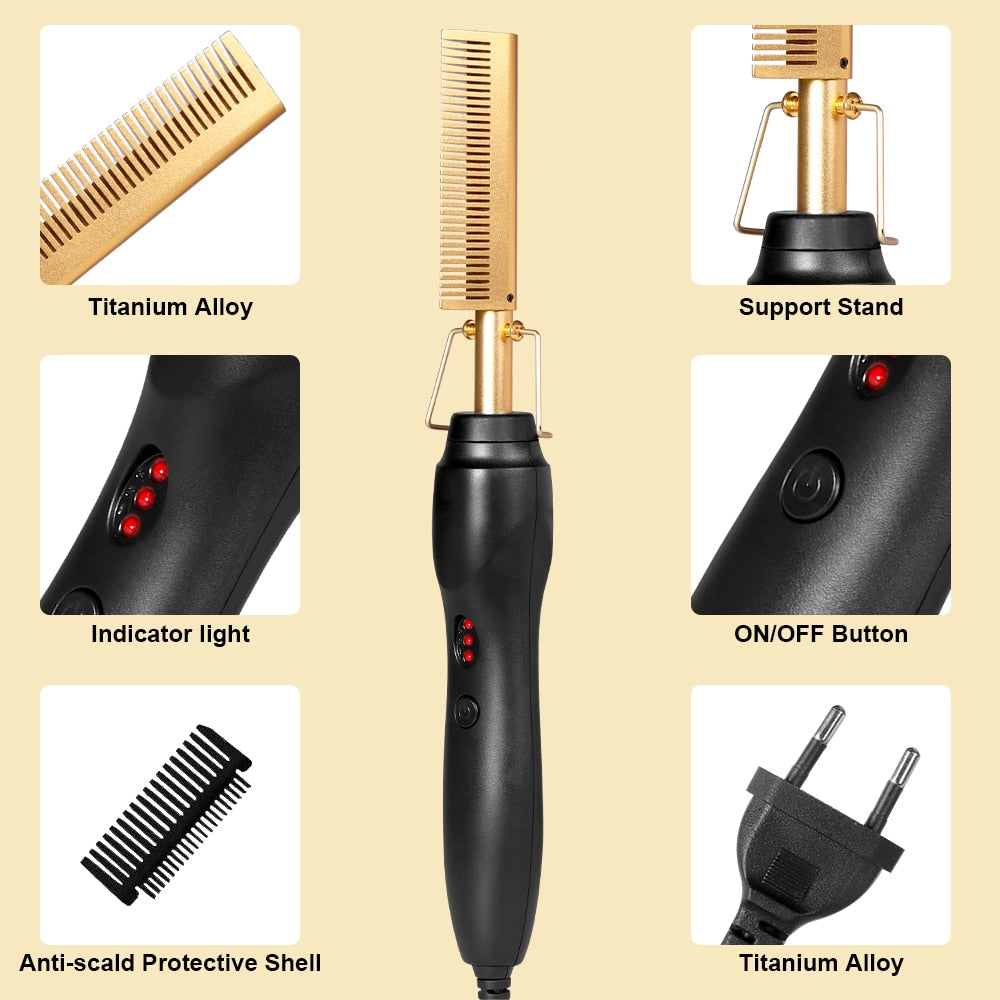 3 In 1 Electric Hot Comb - Glow Formula