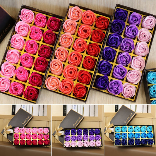 18 PCs Floral Scented Bath Soap Rose Petals