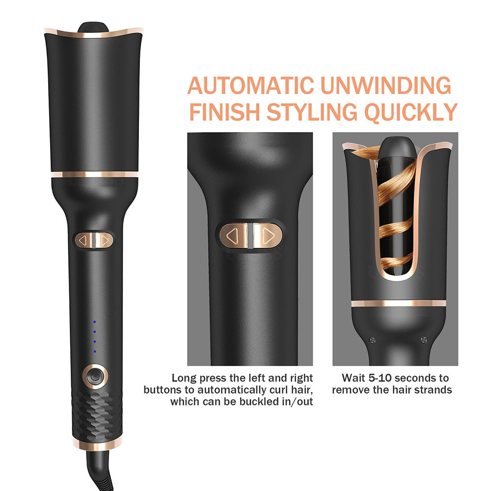 Auto Rotating Ceramic Hair Curler - Glow Formula