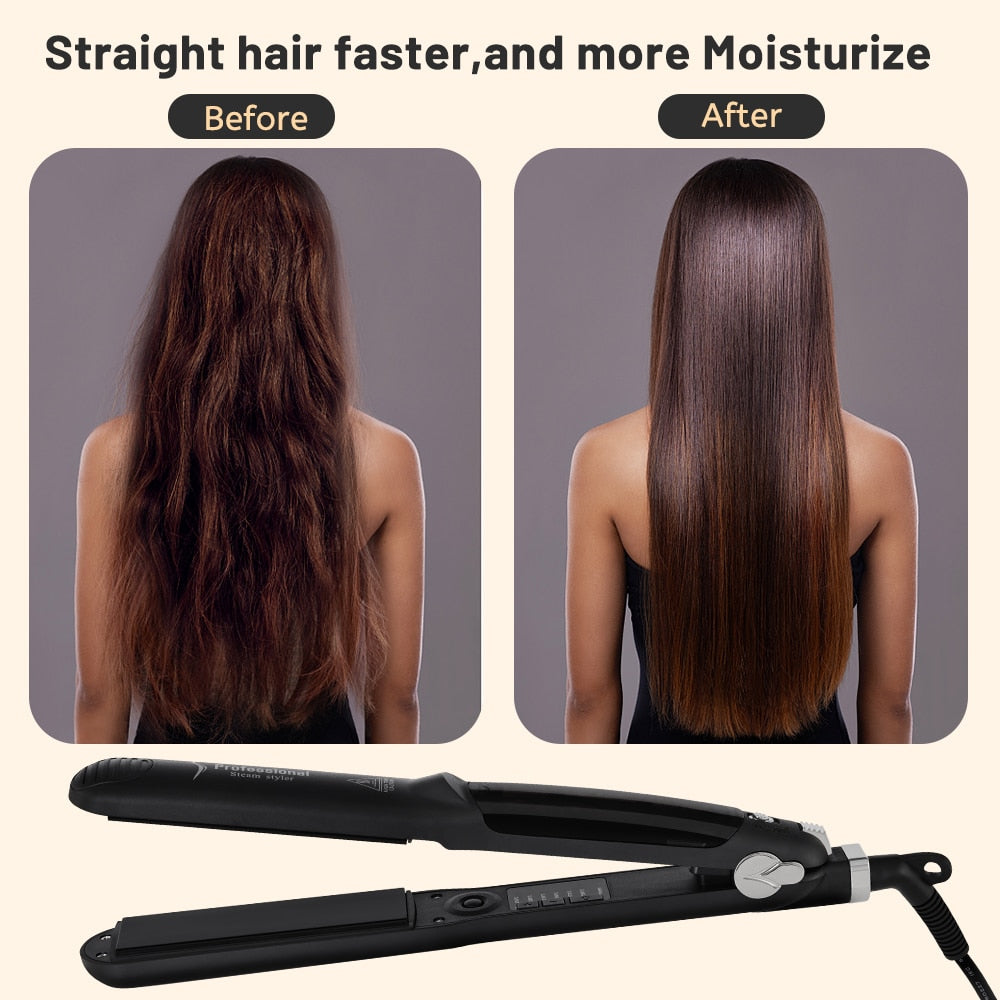 Professional Steam Hair Straightener - Glow Formula